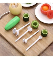 4Pcs Pack Vege Drill Vegetable Spiral Cutter Spiralizer Digging Device Corer Device For Stuffed Vegetables Kitchen Accessories